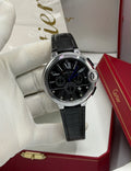 Elegant Swiss-Style Chronograph Dress Watch — Roman Numeral Dial, Leather Strap